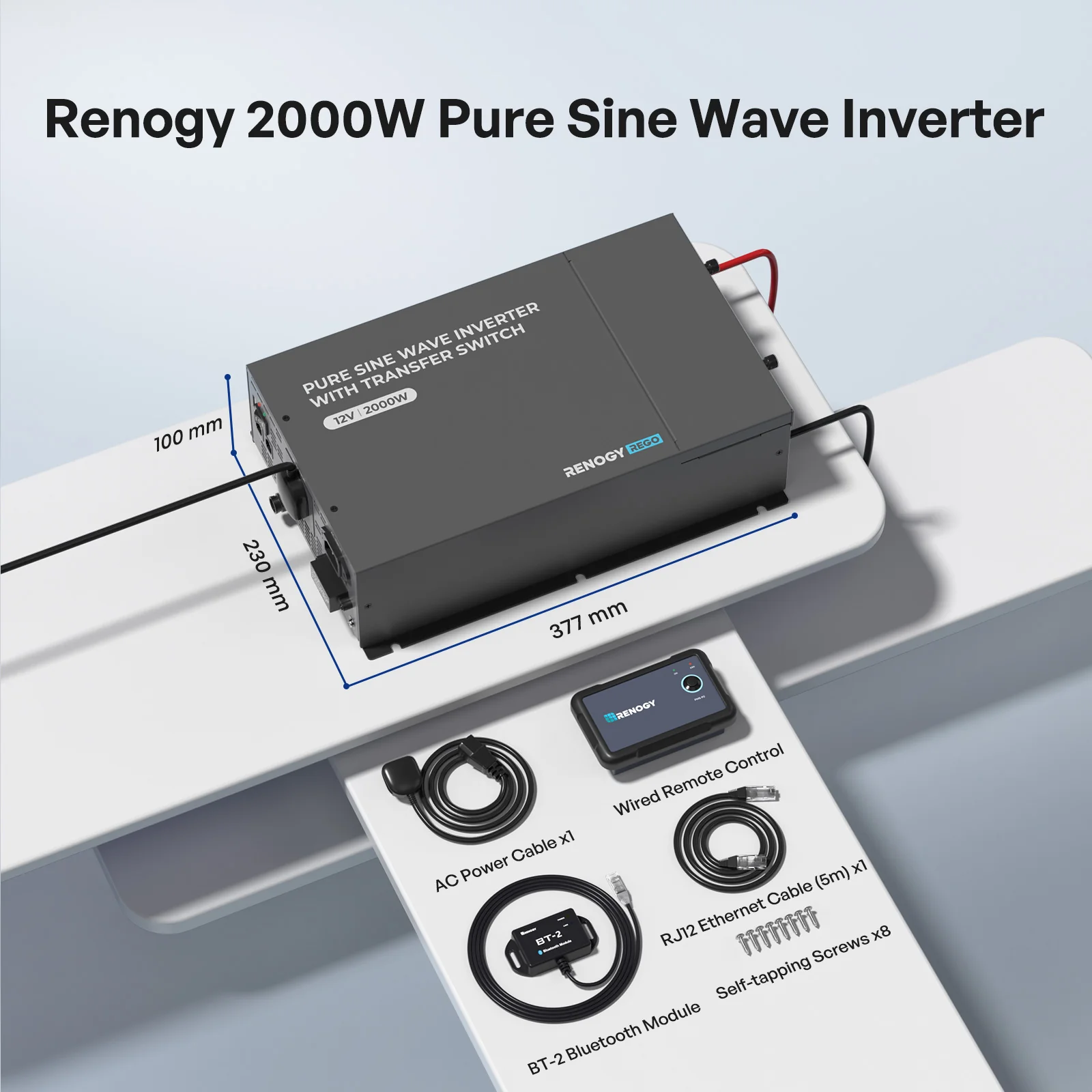12V 2000W Pure Sine Wave Inverter  With Transfer Switch - Image 8