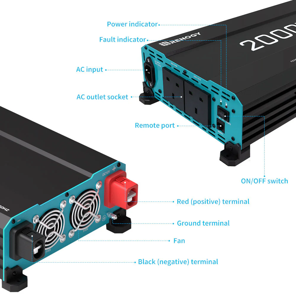 Pure Sine Wave Inverter 12V to 230V with UPS Backup 1000W / 2000W / 3000W - Image 25