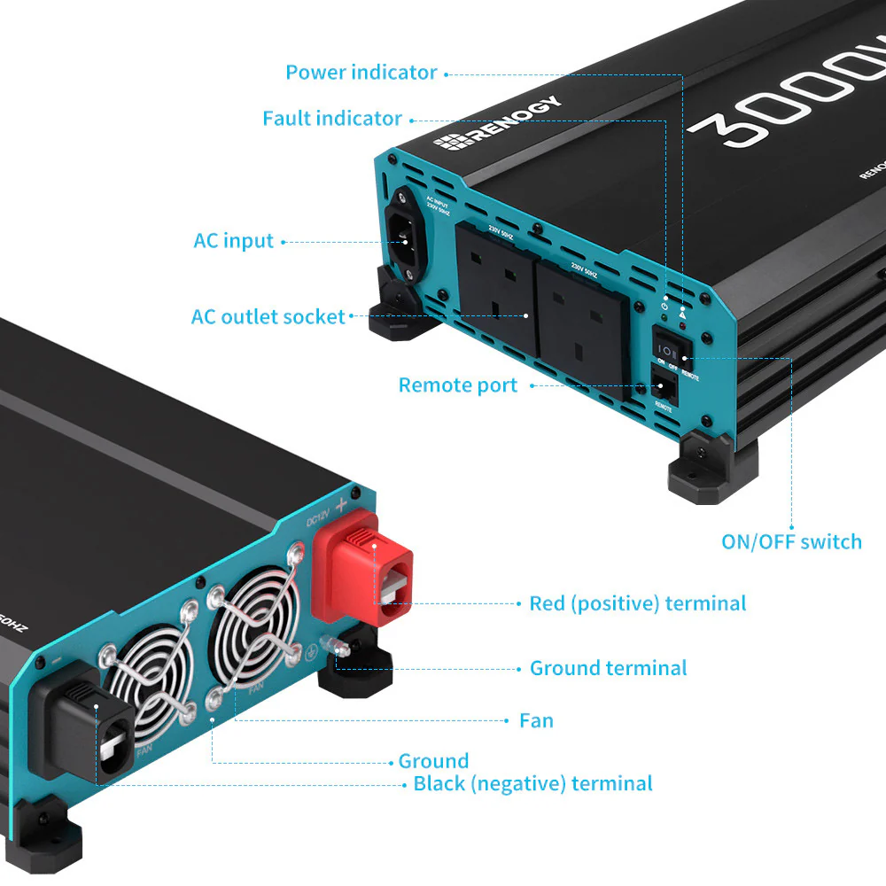 Pure Sine Wave Inverter 12V to 230V with UPS Backup 1000W / 2000W / 3000W - Image 13
