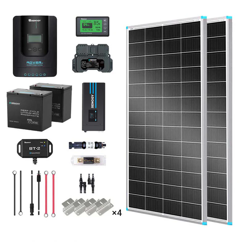 2kWh 400W 12V Solar Panel System w/Solar Panel, Battery, Inverter and Charge Controller - Image 9
