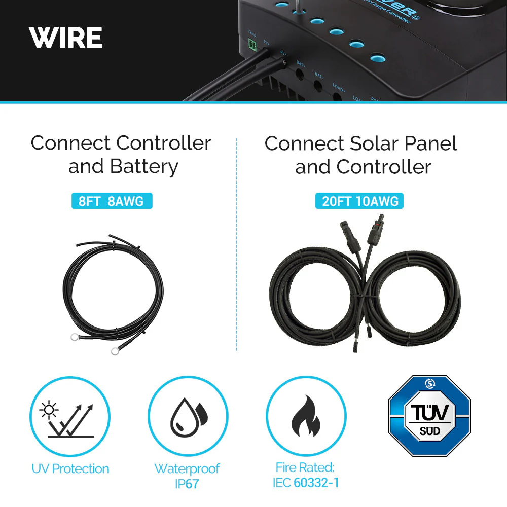 600W 12V/24V Monocrystalline Solar Premium Kit w/Rover 60A Charger Controller - Image 9