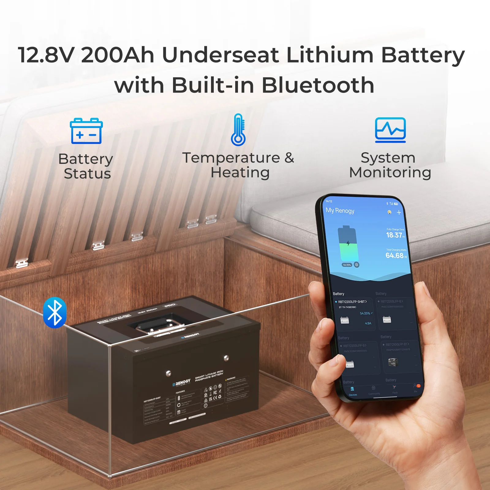Pro 12.8V 135Ah/200Ah/500Ah Underseat Lithium Iron Phosphate Battery - Image 5