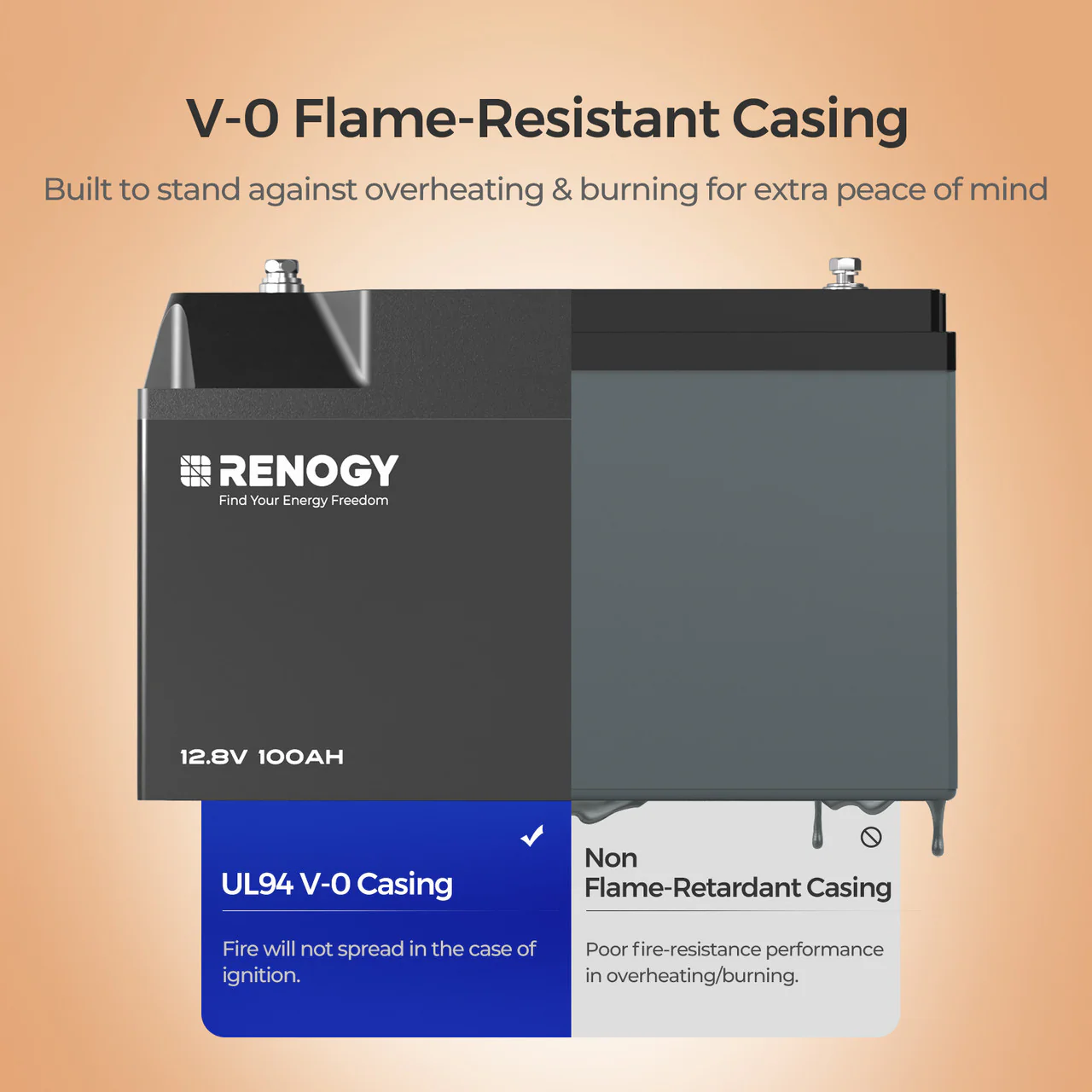 Pro-12V 100Ah Deep Cycle Lithium Iron Phosphate Battery w/Bluetooth & Self-heating Function - Image 3