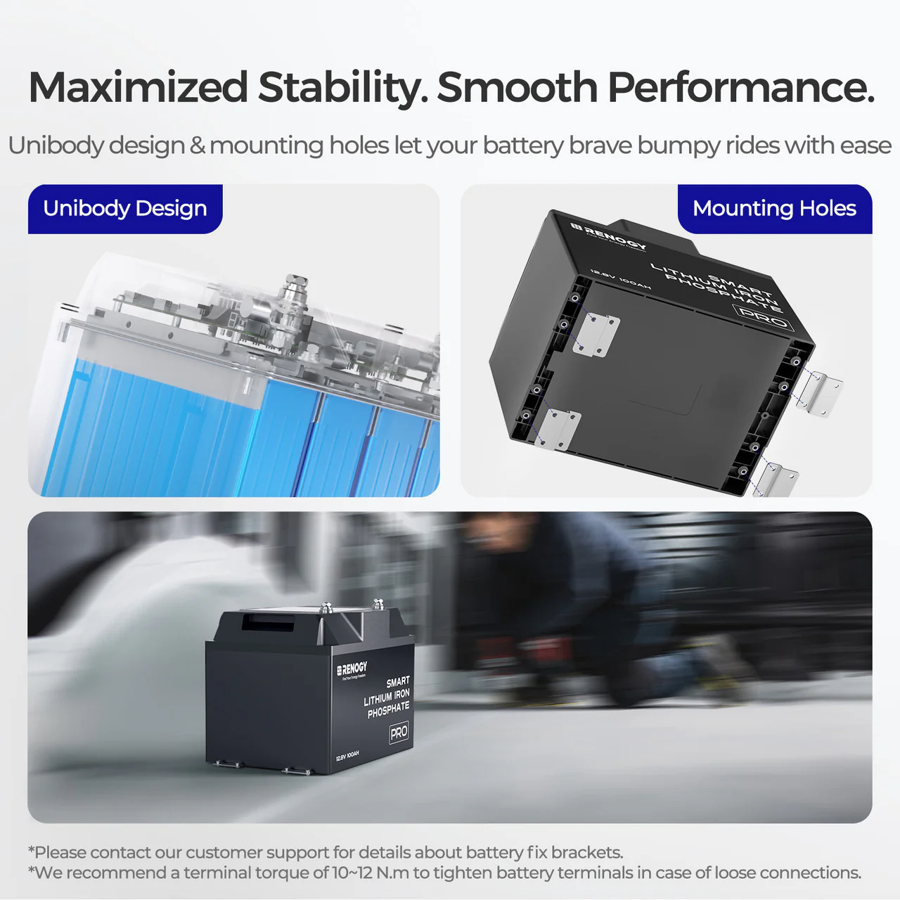 Pro-12V 100Ah Deep Cycle Lithium Iron Phosphate Battery w/Bluetooth & Self-heating Function - Image 4
