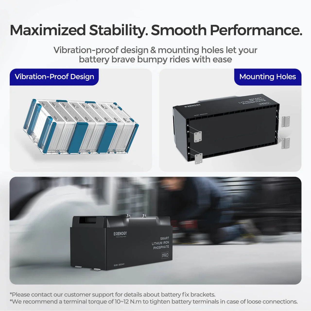 Pro-12V 200Ah Deep Cycle Lithium Iron Phosphate Battery w/Bluetooth & Self-heating Function - Image 3