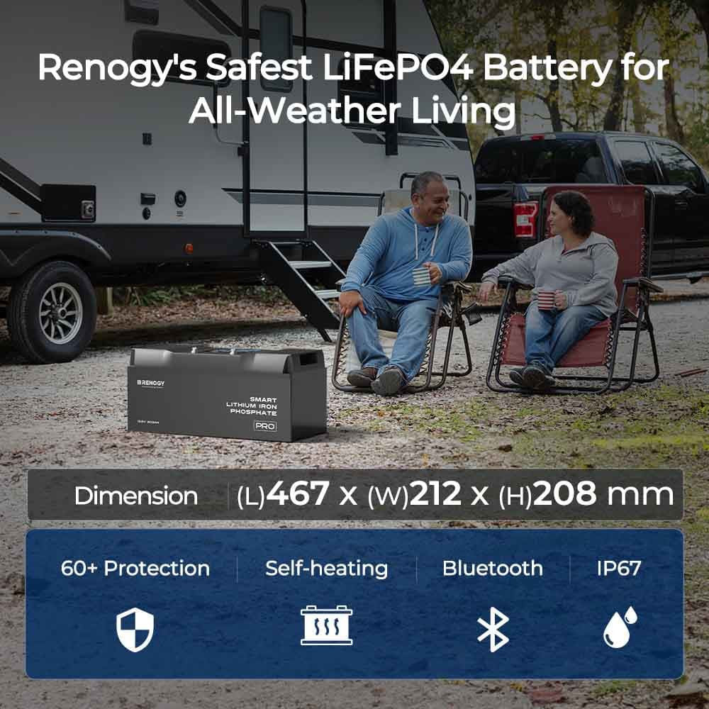 Pro-12V 200Ah Deep Cycle Lithium Iron Phosphate Battery w/Bluetooth & Self-heating Function - Image 7