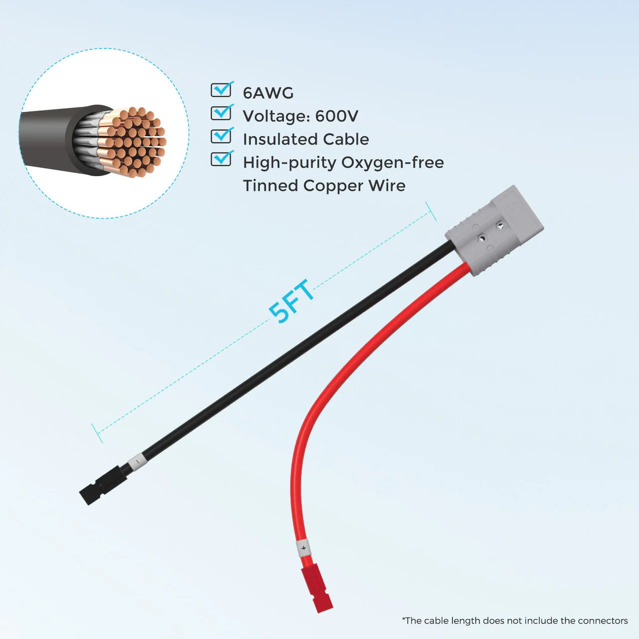 Renogy 5FT 6AWG Anderson Adapter Cable（Anderson PP75 - Anderson SB120） - Image 2