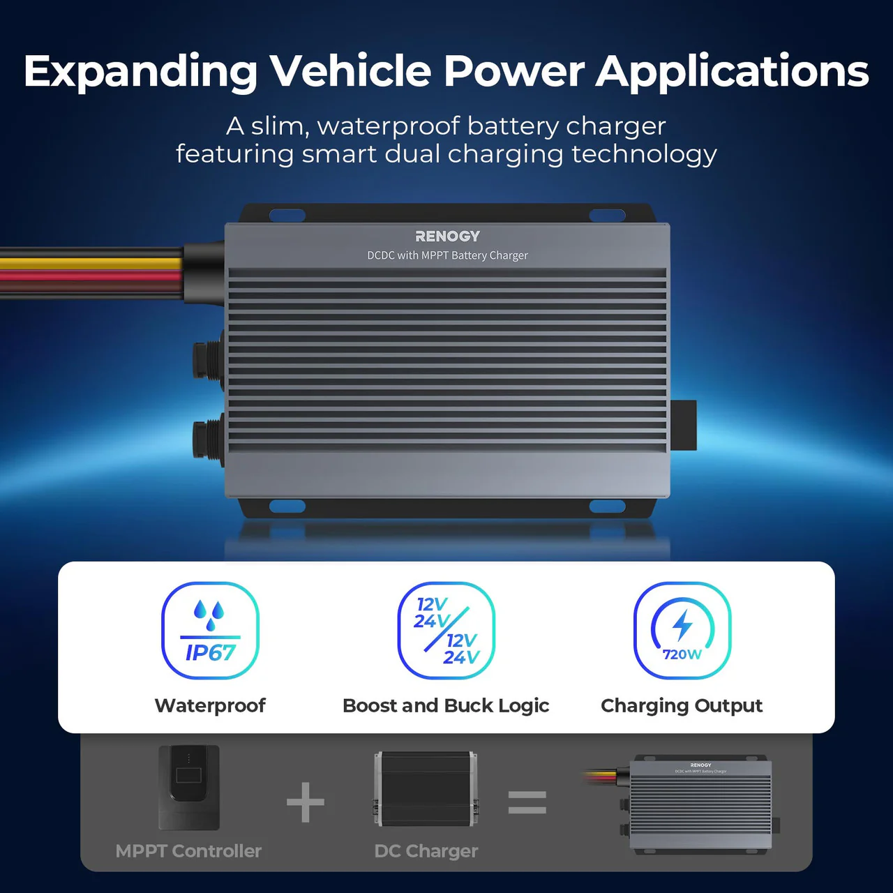 RENOGY IP67 50A DC-DC  Battery Charger with MPPT w/ Renogy ONE Core - Image 3